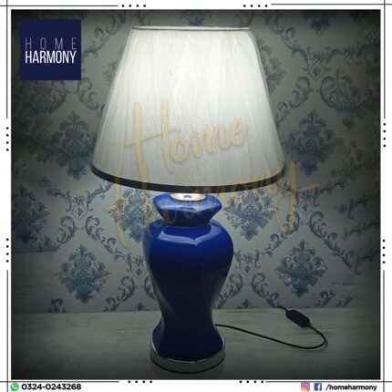 Medium Blue Twister Table Lamp (Pair)