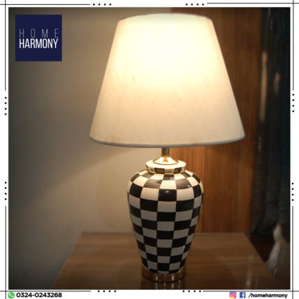 Chess Porcelain Unique Table Lamp (Pair)