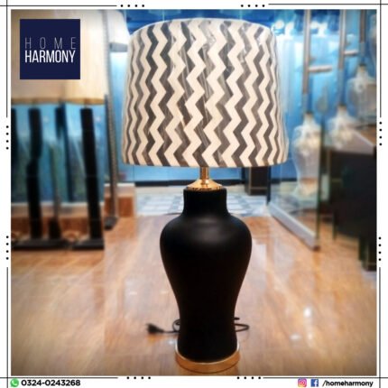Black Porcelain Large Lamp (Pair)