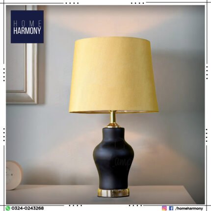 Small Black Matte Porcelain Table Lamp (Pair)